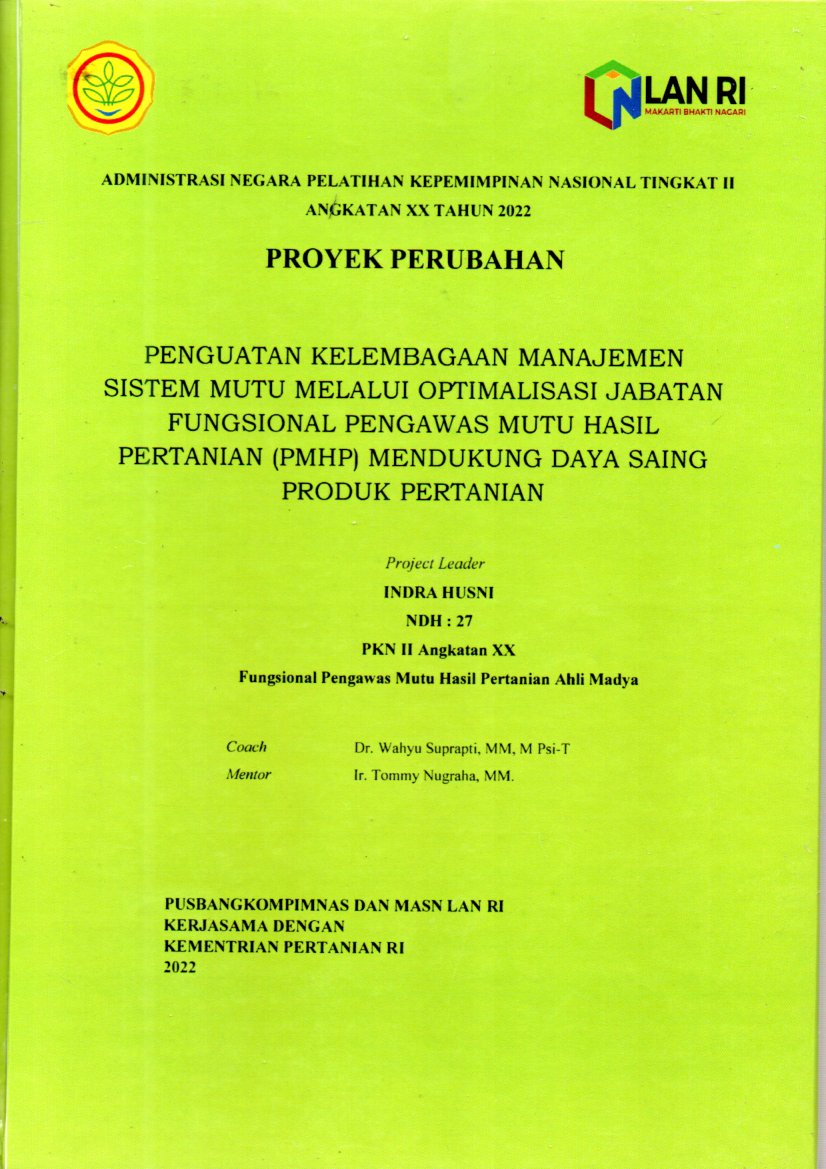 Penguatan Kelembagaan Manajemen Sistem Mutu Melalui Optimalisasi ...